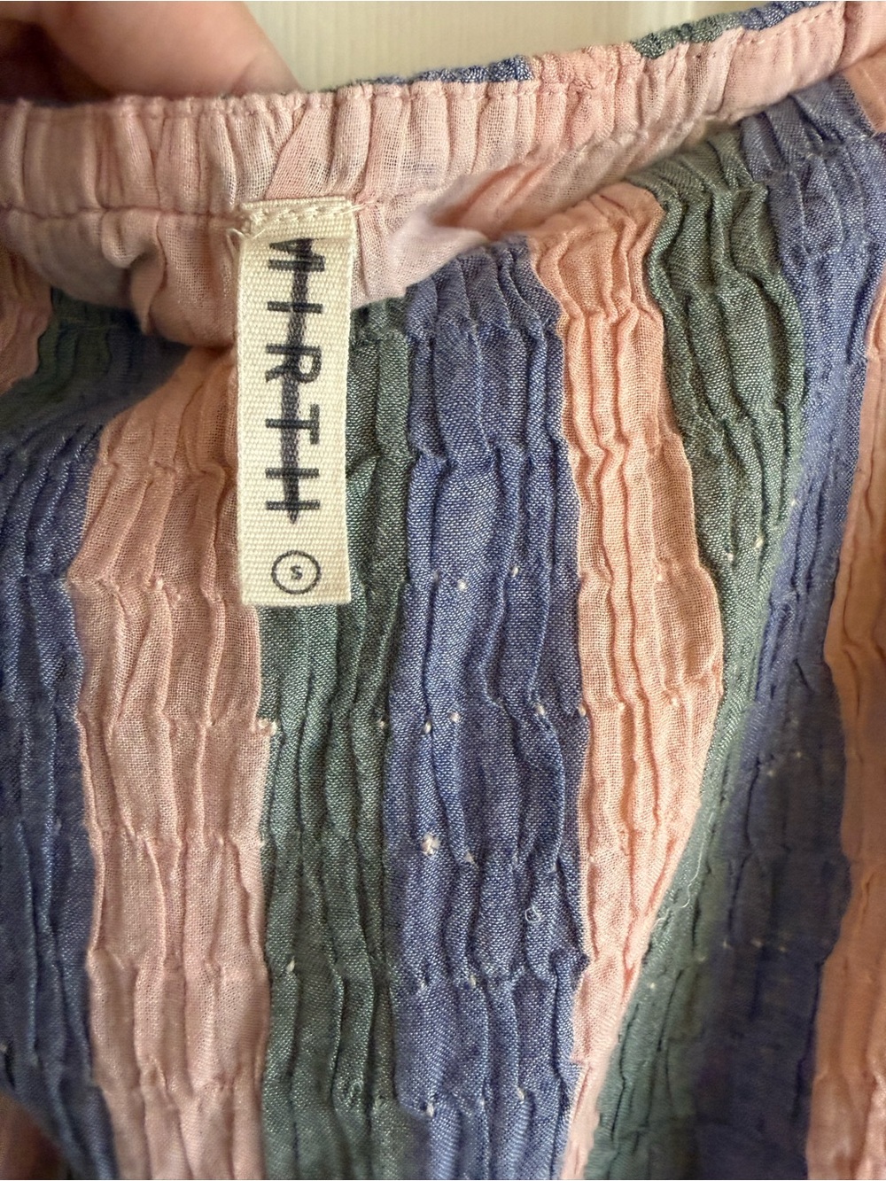 Mirth Savannah Smocked Maxi Skirt Stripe Pink Blue Green Size S - Picture 3 of 7